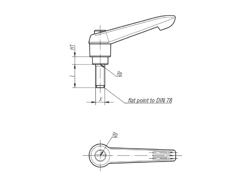 Options For 502080 Die Cast Zinc Handle Clamping Lever external